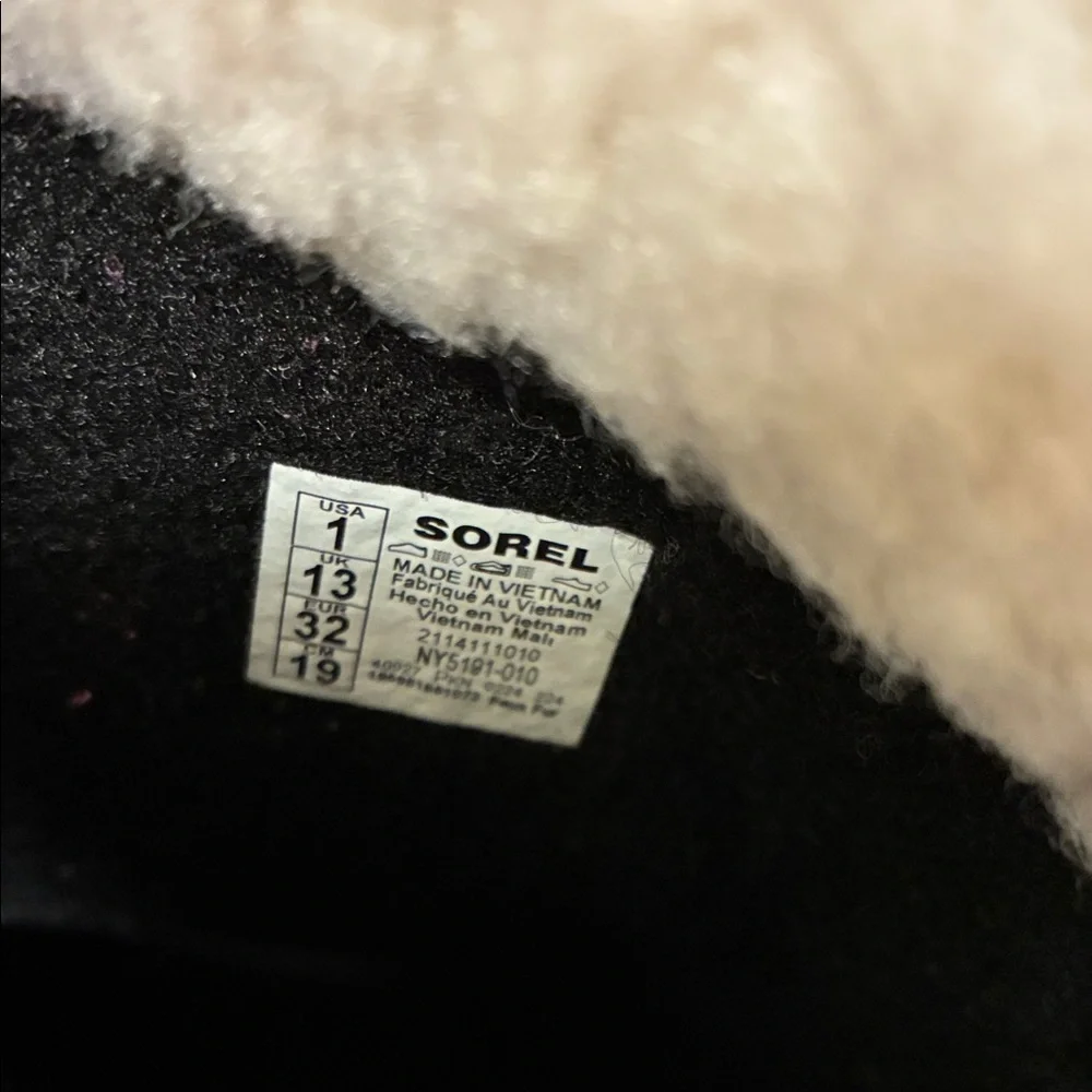 Sorel Black and Cream Snow Boots